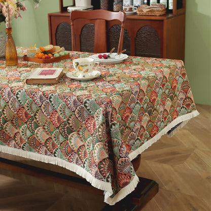 Waschbare, schmutzabweisende Boho-Tischdecke