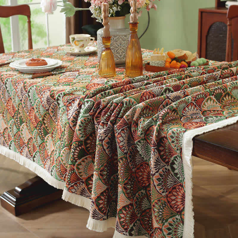 Waschbare, schmutzabweisende Boho-Tischdecke