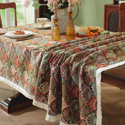 Waschbare, schmutzabweisende Boho-Tischdecke
