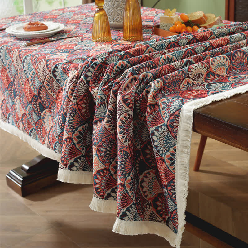 Waschbare, schmutzabweisende Boho-Tischdecke