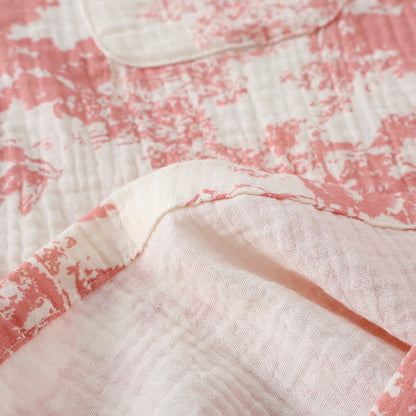 Loungewear-Set aus Baumwollgaze mit malerischem Toile-Muster