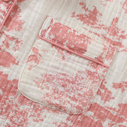 Loungewear-Set aus Baumwollgaze mit malerischem Toile-Muster