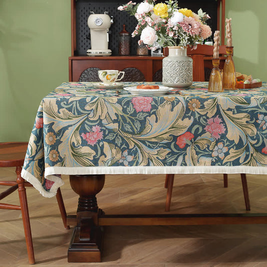 Schmutzabweisende Tischdecke im Landhausstil mit Quaste
