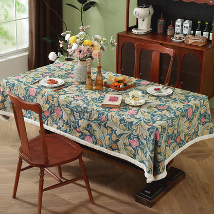 Schmutzabweisende Tischdecke im Landhausstil mit Quaste