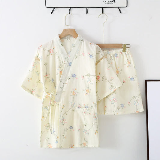 Geblümter Kimono aus Baumwollgaze