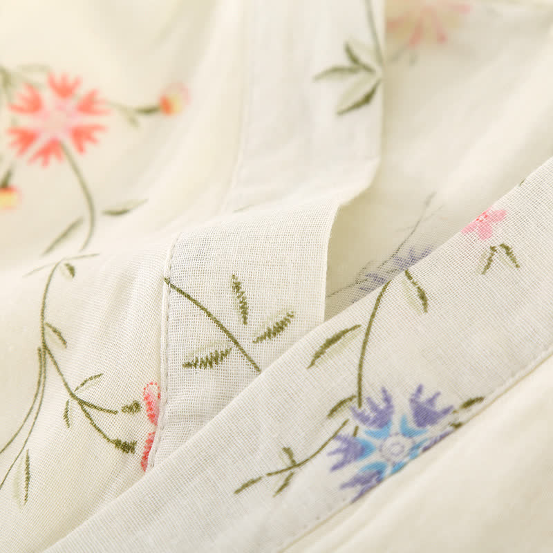 Geblümter Kimono aus Baumwollgaze