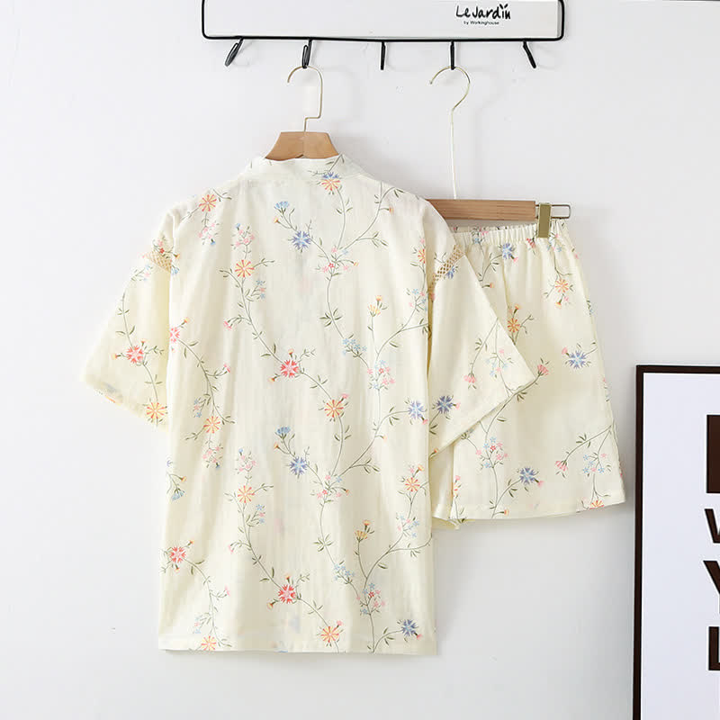 Geblümter Kimono aus Baumwollgaze