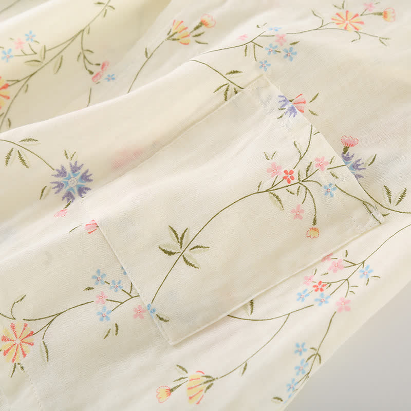 Geblümter Kimono aus Baumwollgaze