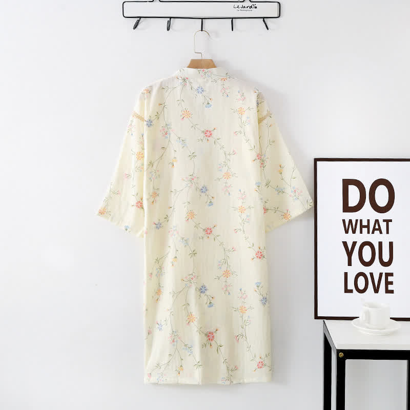 Geblümter Kimono aus Baumwollgaze
