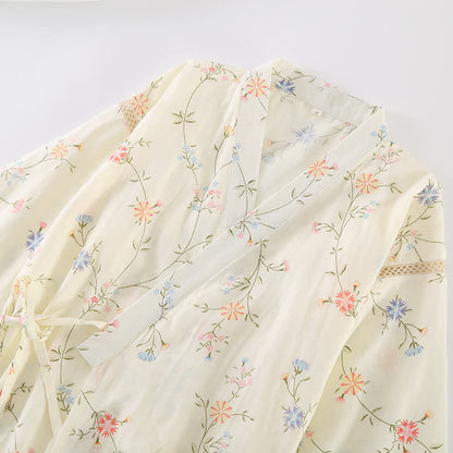 Geblümter Kimono aus Baumwollgaze