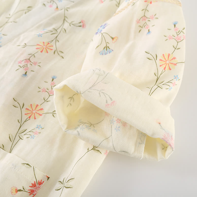 Geblümter Kimono aus Baumwollgaze
