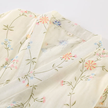 Geblümter Kimono aus Baumwollgaze