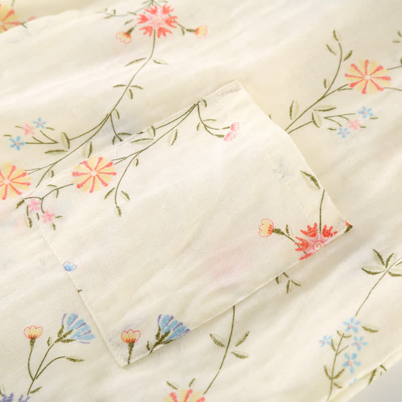 Geblümter Kimono aus Baumwollgaze