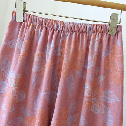 Orientalisches Nachtwäscheset aus Jacquard-Baumwolle mit Hostas-Print