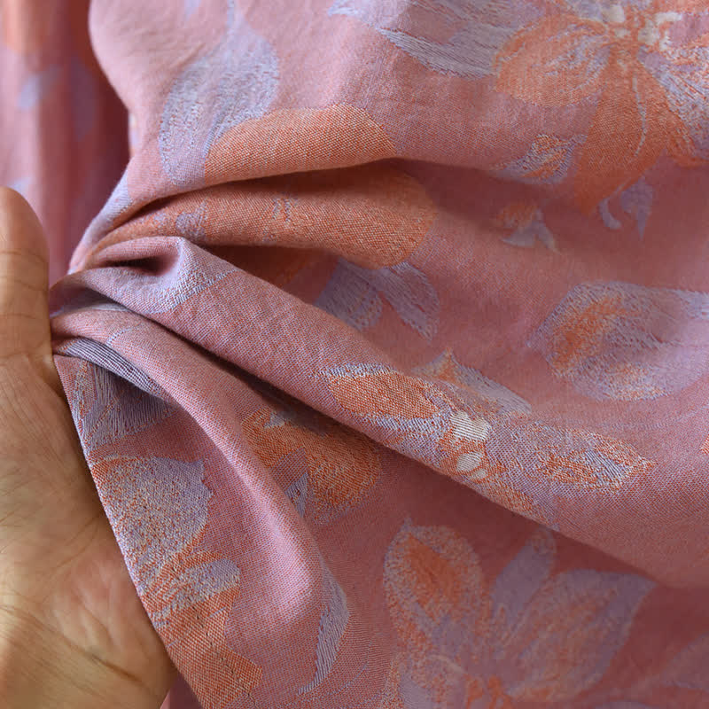 Orientalisches Nachtwäscheset aus Jacquard-Baumwolle mit Hostas-Print