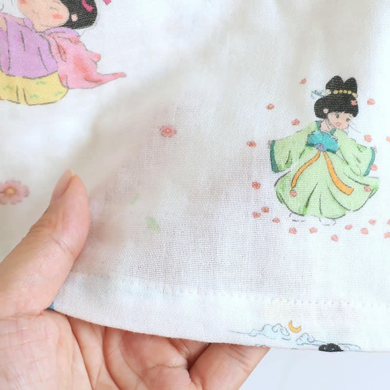 Orientalisches Nachthemd mit Cartoon-Prinzessin aus Baumwolle und Spitze
