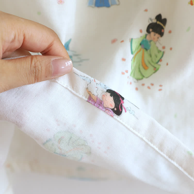 Orientalisches Nachthemd mit Cartoon-Prinzessin aus Baumwolle und Spitze