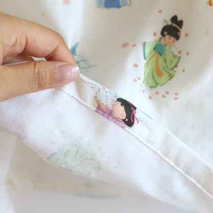 Orientalisches Nachthemd mit Cartoon-Prinzessin aus Baumwolle und Spitze