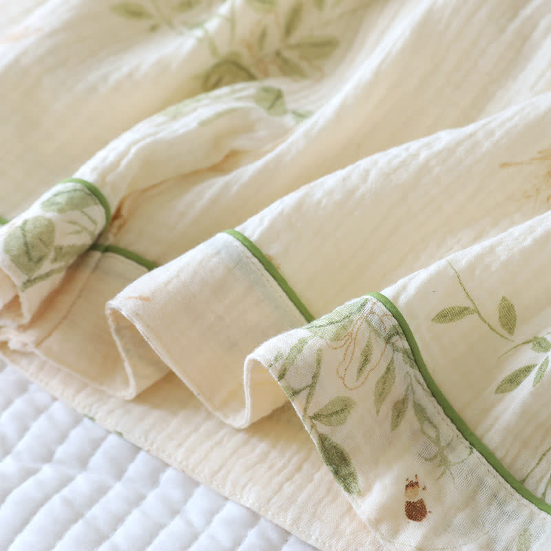 Pyjama-Set aus Baumwolle mit Schmetterlings- und Blattmuster