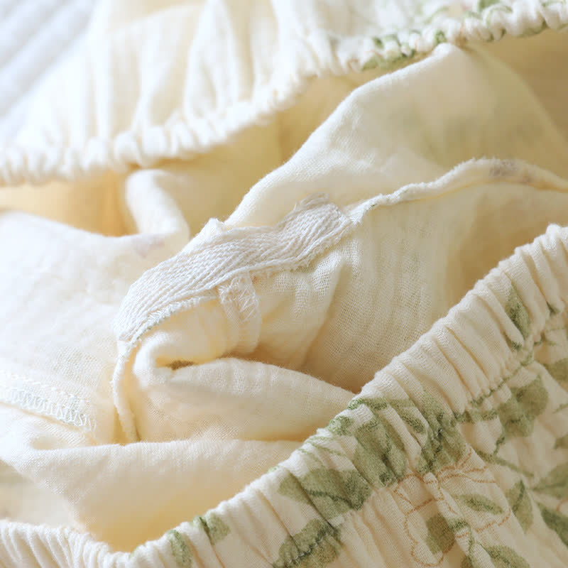 Pyjama-Set aus Baumwolle mit Schmetterlings- und Blattmuster