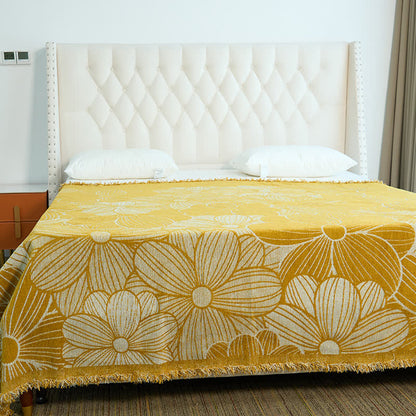 Daisy Jacquard Chenille Decke mit Quasten