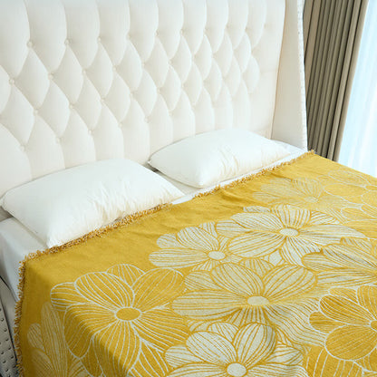 Daisy Jacquard Chenille Decke mit Quasten