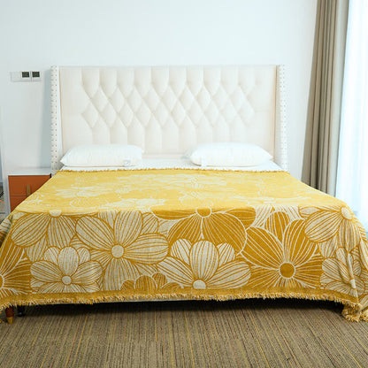 Daisy Jacquard Chenille Decke mit Quasten