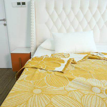 Daisy Jacquard Chenille Decke mit Quasten