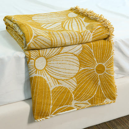 Daisy Jacquard Chenille Decke mit Quasten