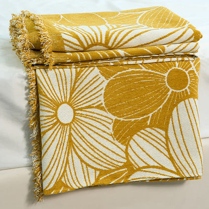 Daisy Jacquard Chenille Decke mit Quasten