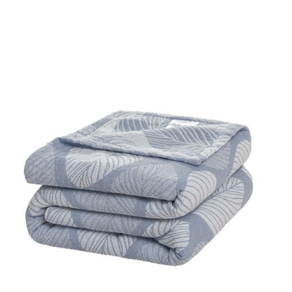 Steppdecke aus Baumwollgaze-Jacquard mit Blattmuster