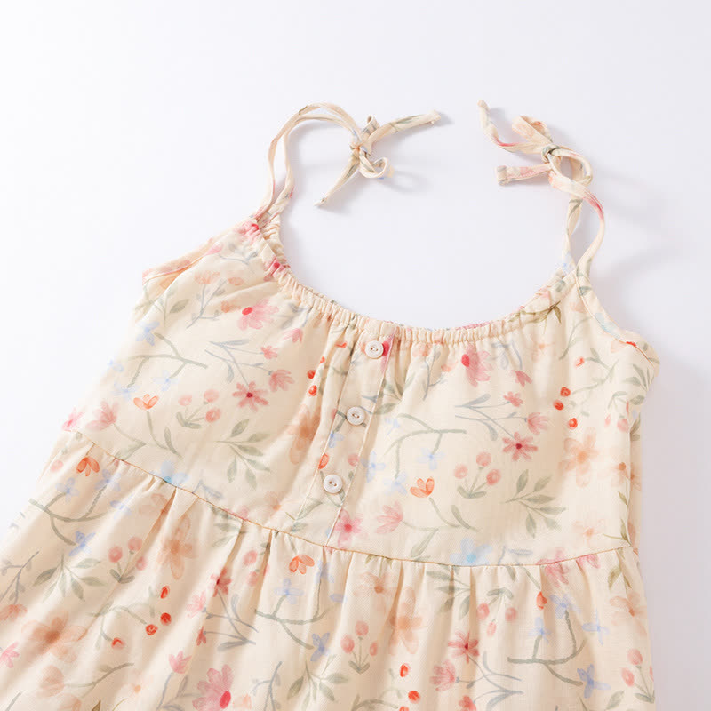 Pyjama-Set aus geblümter Baumwolle mit Camisole-Shorts