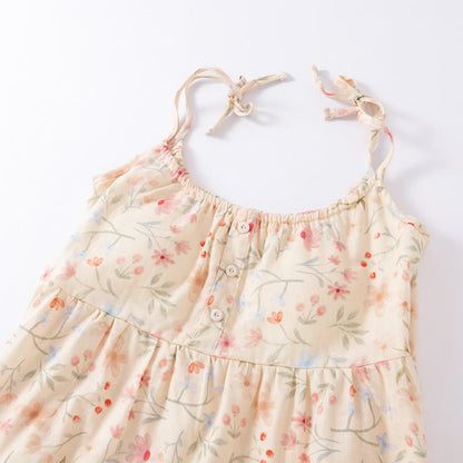 Pyjama-Set aus geblümter Baumwolle mit Camisole-Shorts