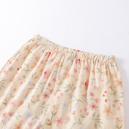 Pyjama-Set aus geblümter Baumwolle mit Camisole-Shorts
