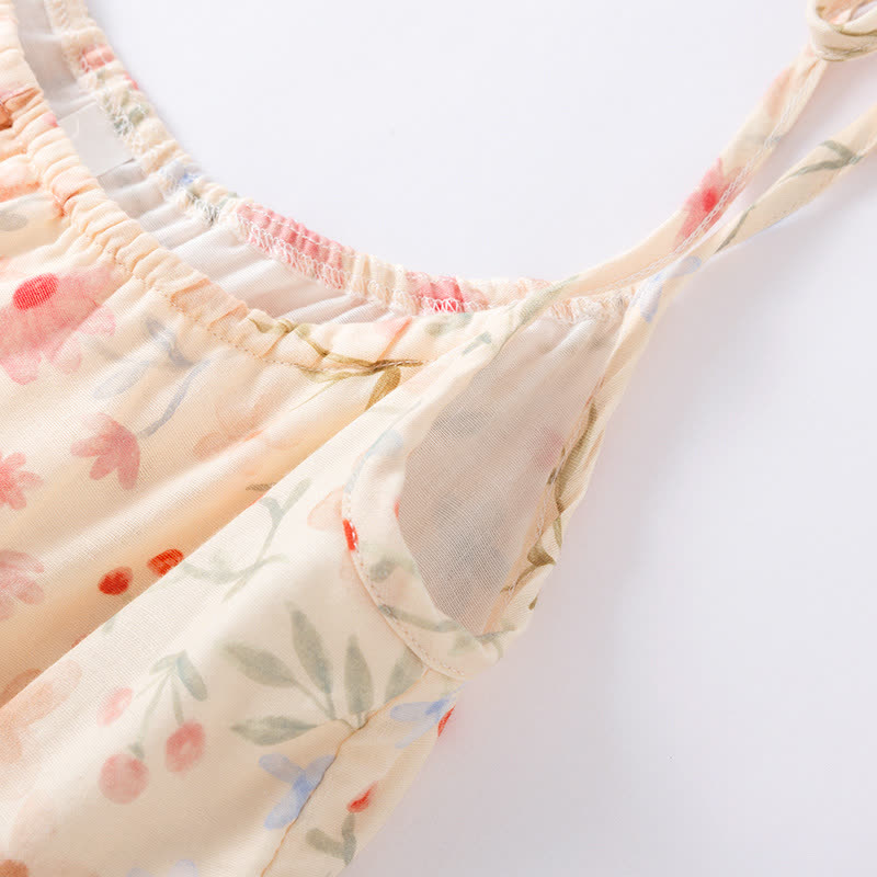 Pyjama-Set aus geblümter Baumwolle mit Camisole-Shorts