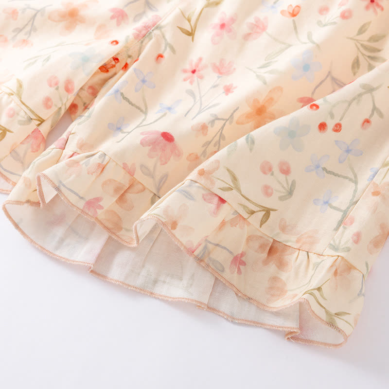 Pyjama-Set aus geblümter Baumwolle mit Camisole-Shorts