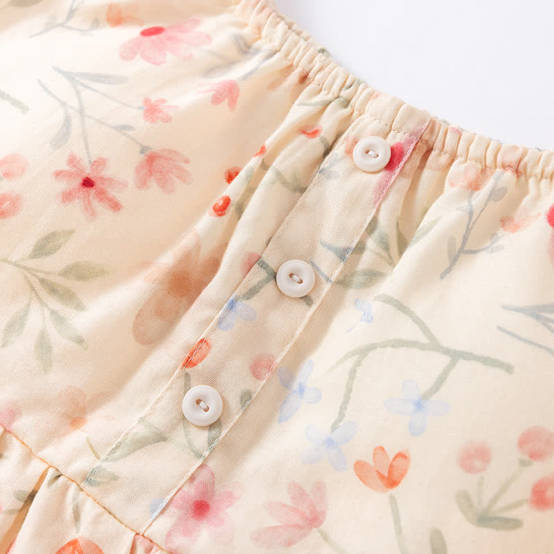 Pyjama-Set aus geblümter Baumwolle mit Camisole-Shorts