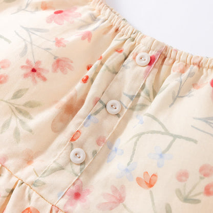 Pyjama-Set aus geblümter Baumwolle mit Camisole-Shorts