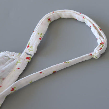 Rotes Camisole-Nachthemd aus Baumwollgaze mit Blumenmuster