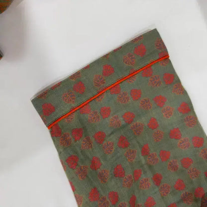 Orangefarbener Kimono aus Baumwolle mit Monstera-Print