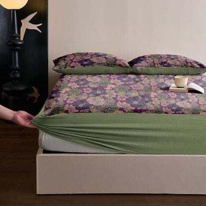 Spannbettlaken aus Baumwolljacquard mit Pfirsichblütenmuster - image 2