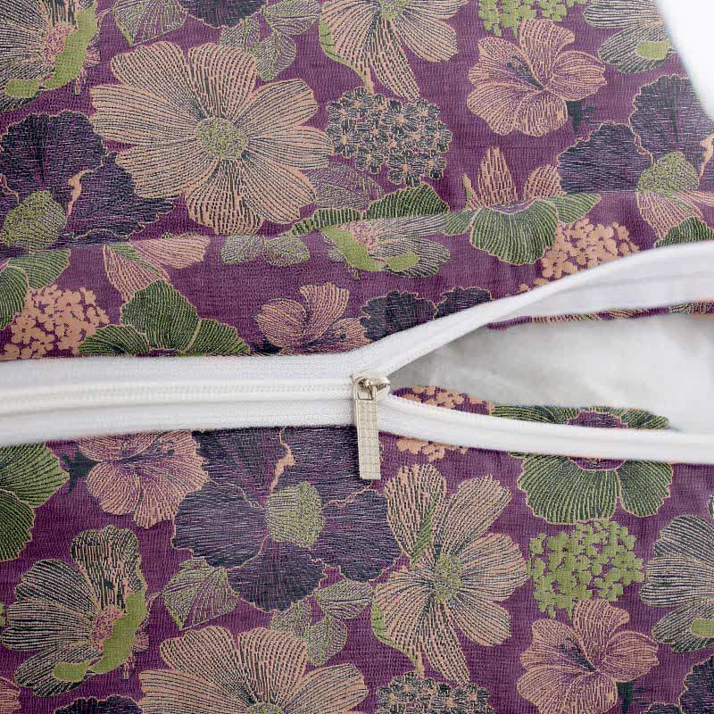 Quadratische Kissenbezüge aus Baumwolljacquard mit Pfirsichblütenmotiv (2 Stück) - image 3