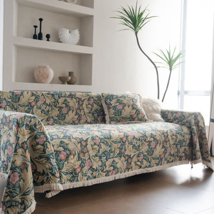 Jacquard-Sofaschutz mit Nelken-Motiv