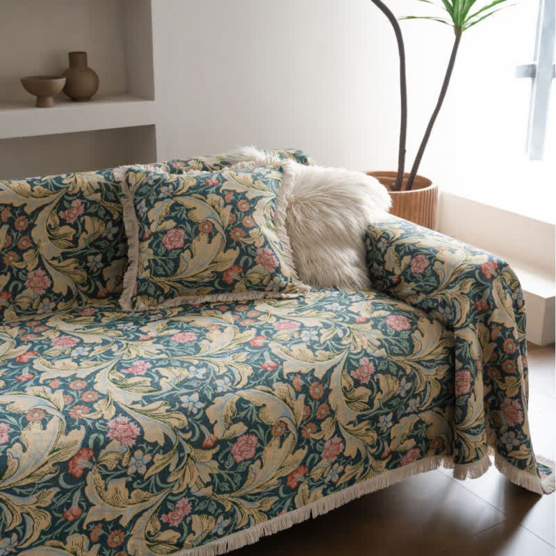 Jacquard-Sofaschutz mit Nelken-Motiv