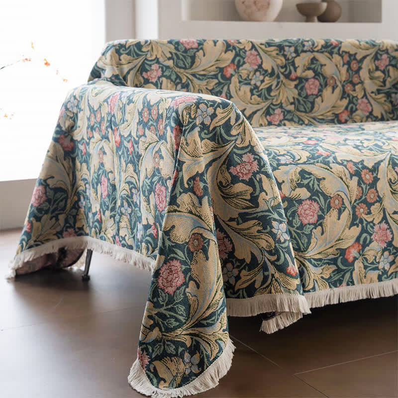 Jacquard-Sofaschutz mit Nelken-Motiv