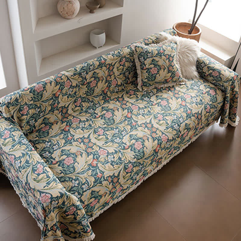 Jacquard-Sofaschutz mit Nelken-Motiv