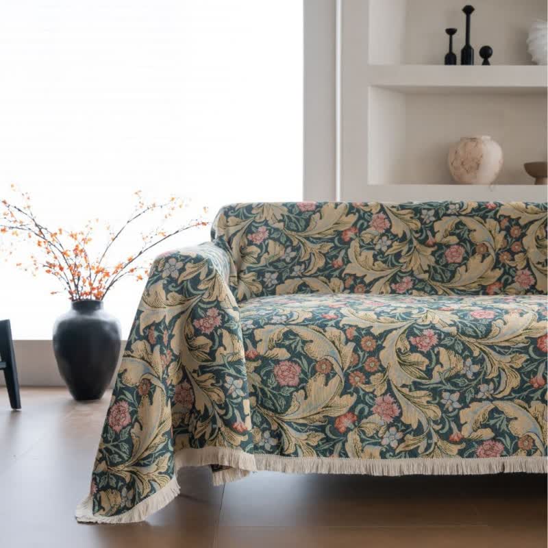 Jacquard-Sofaschutz mit Nelken-Motiv