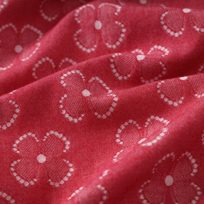 Kimono-Bademantel aus Baumwollgaze mit vierblättrigem Kleeblatt