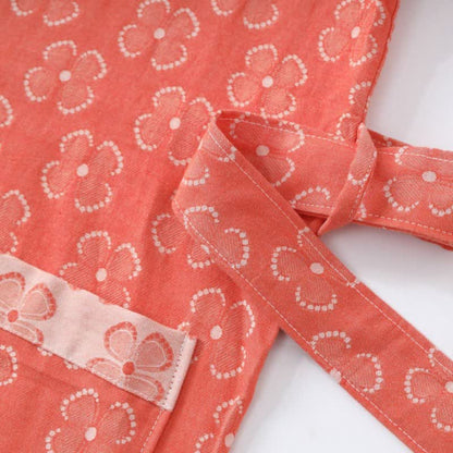 Kimono-Bademantel aus Baumwollgaze mit vierblättrigem Kleeblatt