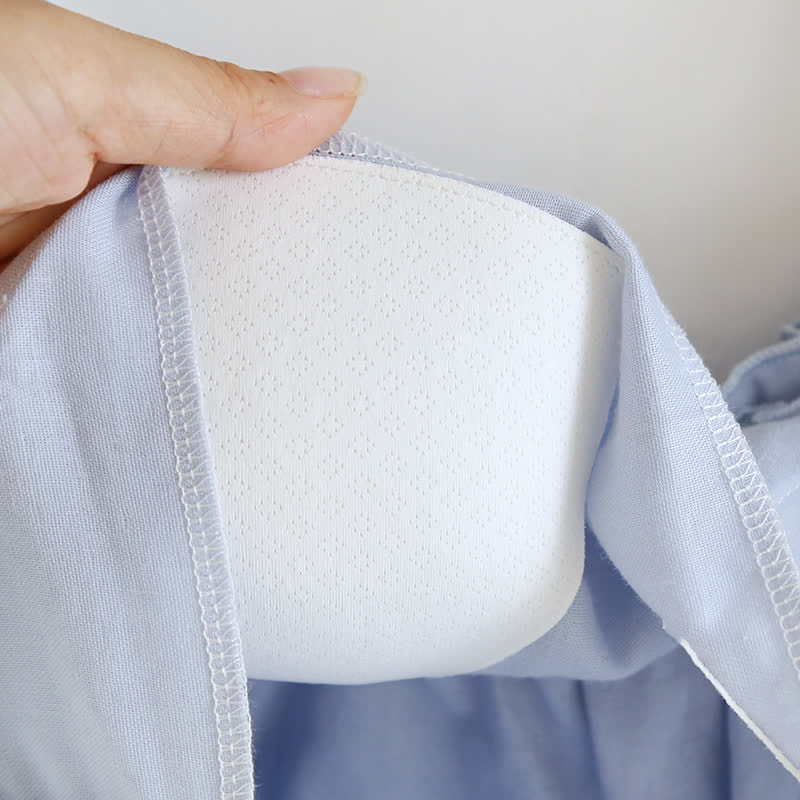 Einfarbiger Rüschen-Baumwollpyjama mit Camisole - image 9